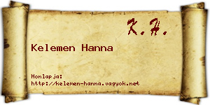 Kelemen Hanna névjegykártya